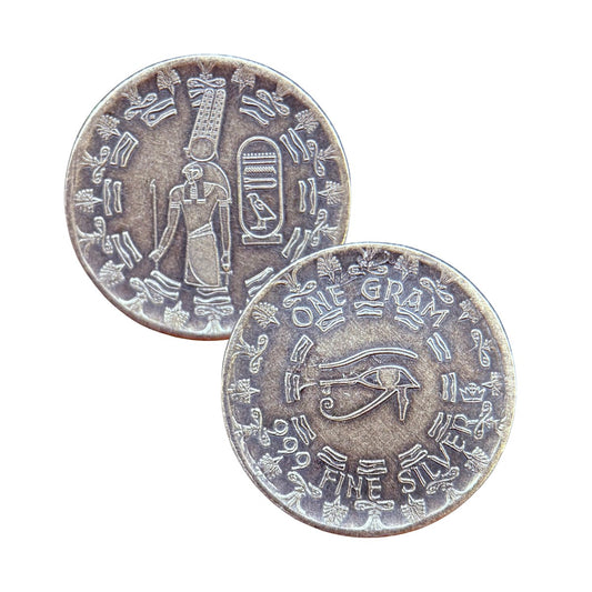 Egyptian God Montu 5x 1 Gram .999 Fine Silver Round