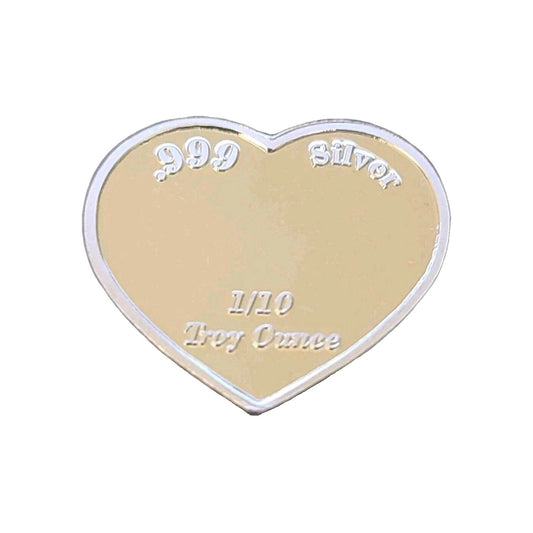 LOVE 1/10 Oz .999 Fine Silver Heart Bar ❤️
