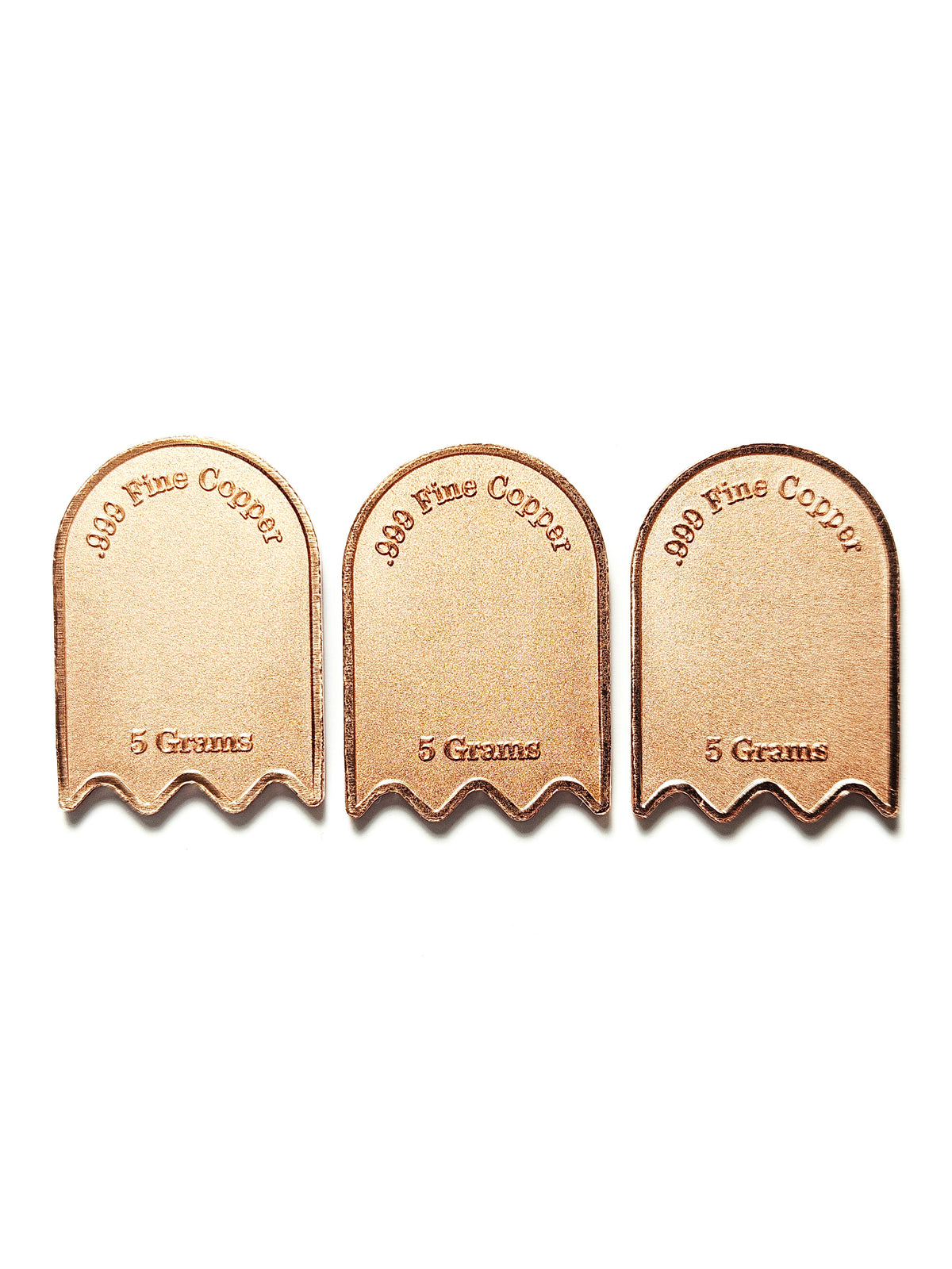 Ghost 3x 5 Grams .999 Fine Copper Novelty Round