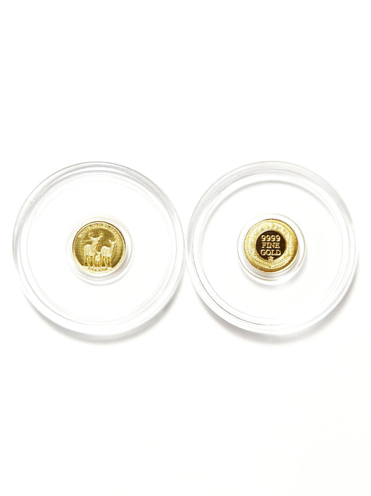 White Tailed Deer 1/4 Gram .9999 Fine Gold Round (Sealed in Capsule)