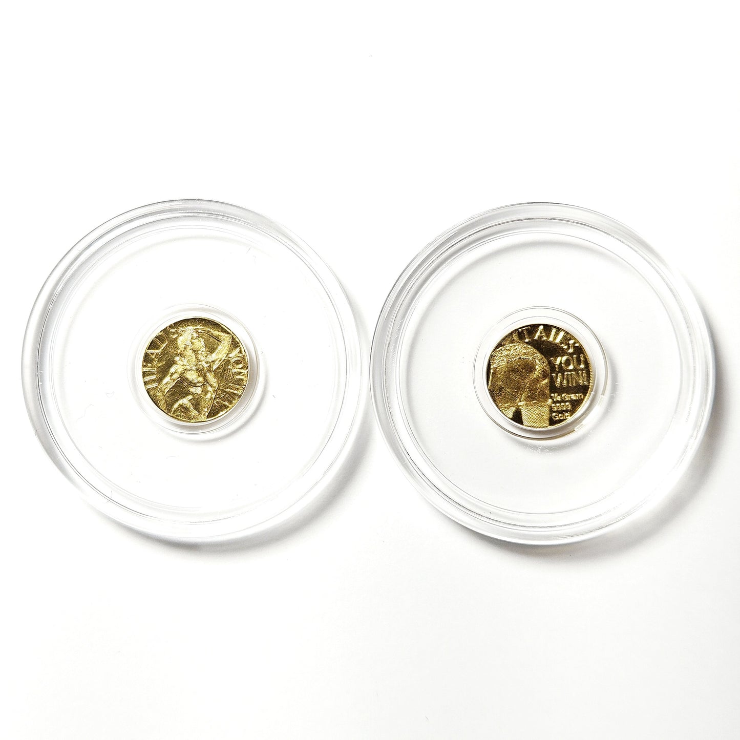 Heads & Tails 1/4 Gram .9999 Fine Gold Novelty Round (Sealed in Capsule)