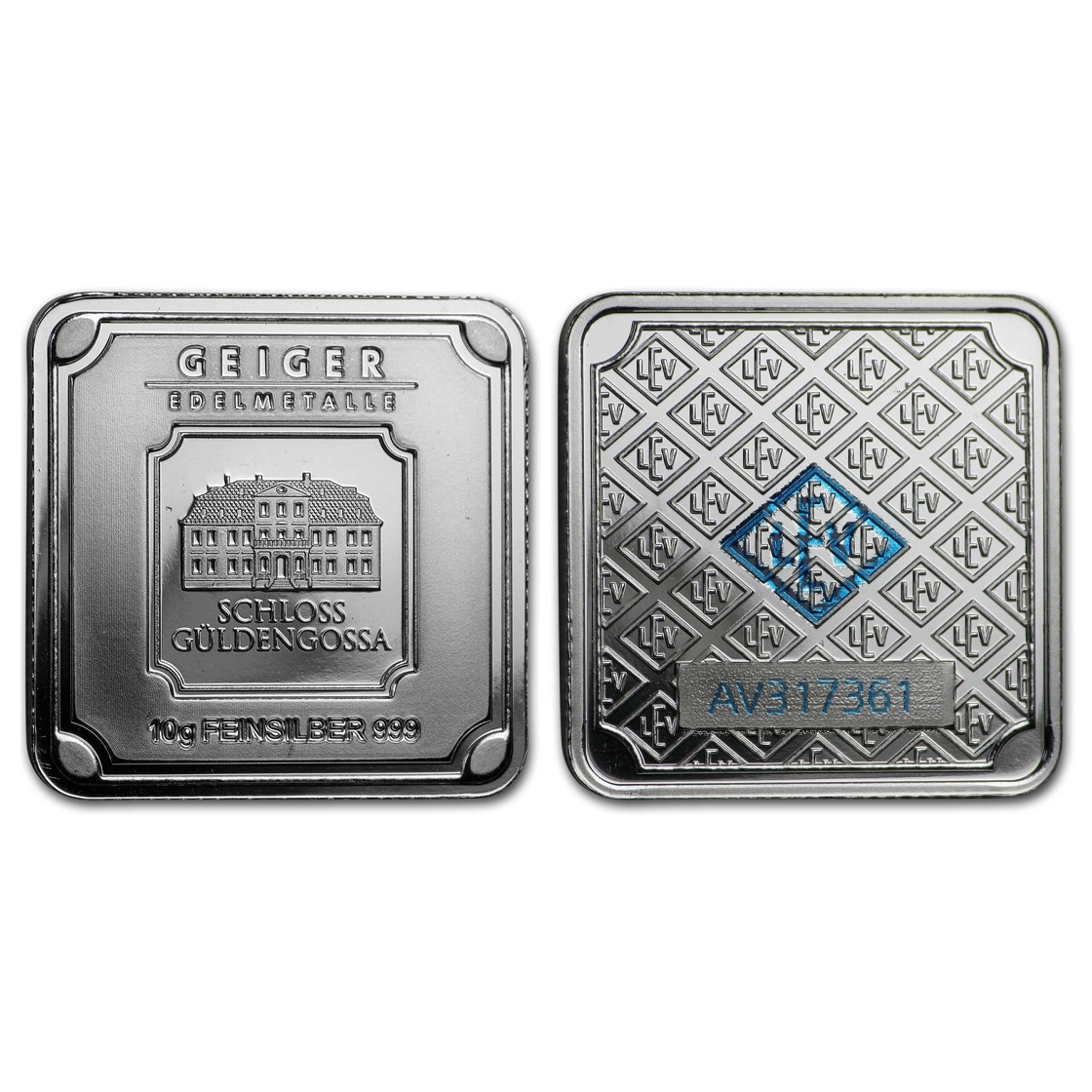 Geiger 10 Grams .999 Fine Silver Bar
