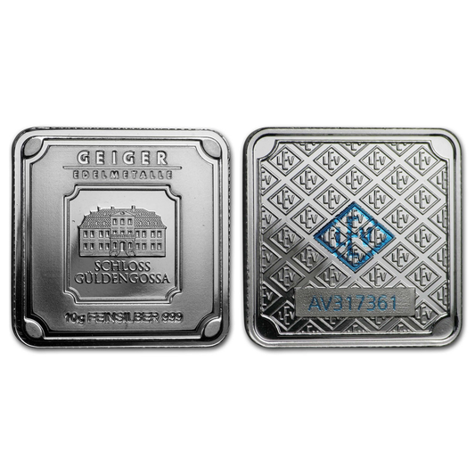 Geiger 10 Grams .999 Fine Silver Bar