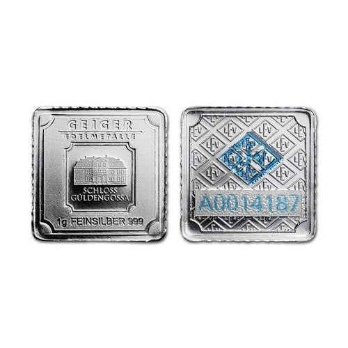Geiger 1 Gram .999 Fine Silver Bar