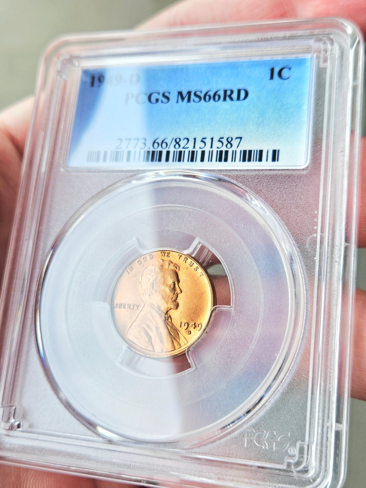 1949-D PCGS MS66 RD Lincoln Cent #1587