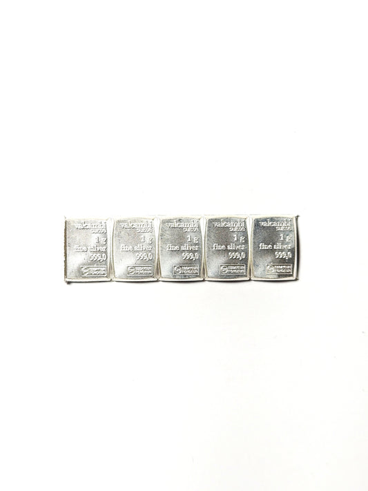 Valcambi 5x 1 Gram Bar * Buy 2x For 10g or 4x For 20g If Listed