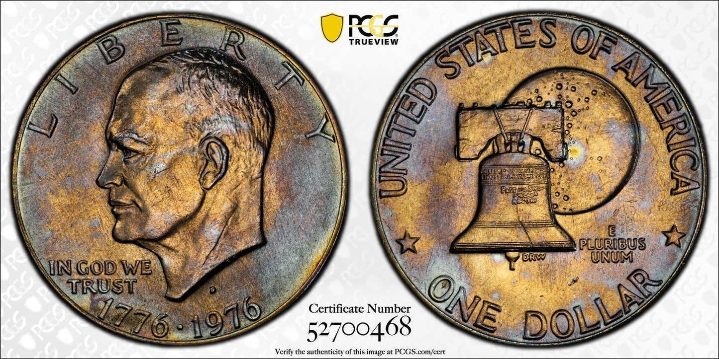 1976-D PCGS MS66 Type 2 Toned Eisenhower Dollar