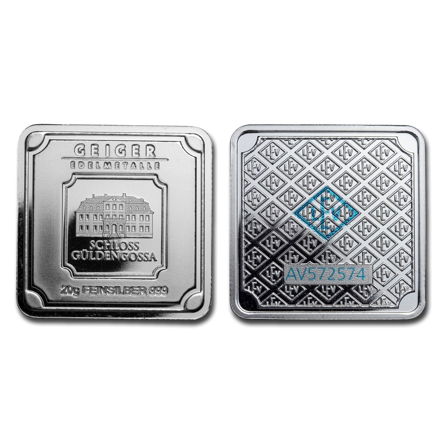 Geiger 20 Grams .999 Fine Silver Bar