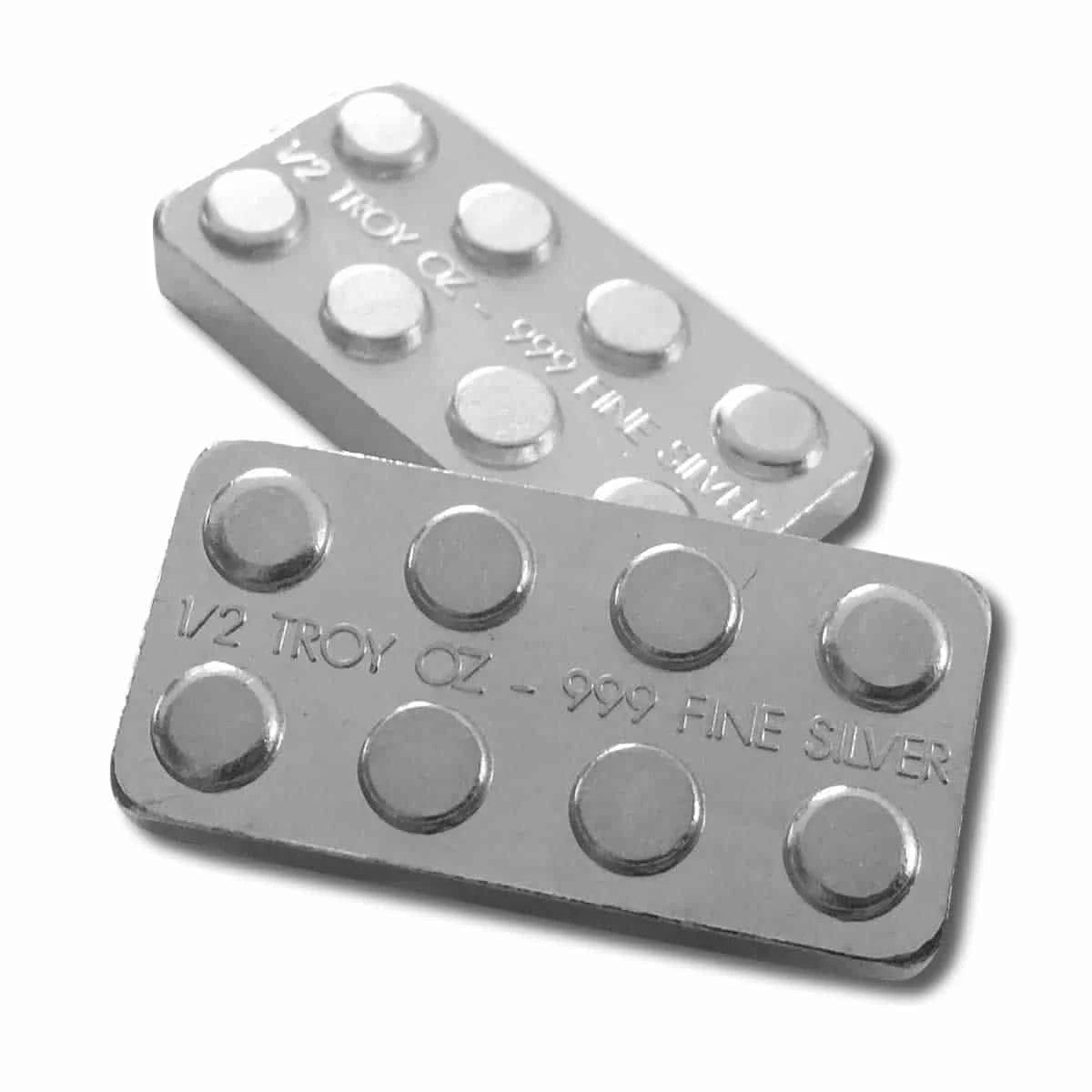 Building Block 1/2 Oz .999 Fine Silver Bar 2x4