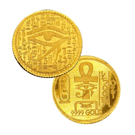 Egyptian Eye of Ra 1/500 Oz .9999 Fine Gold Round (Sealed in Capsule)