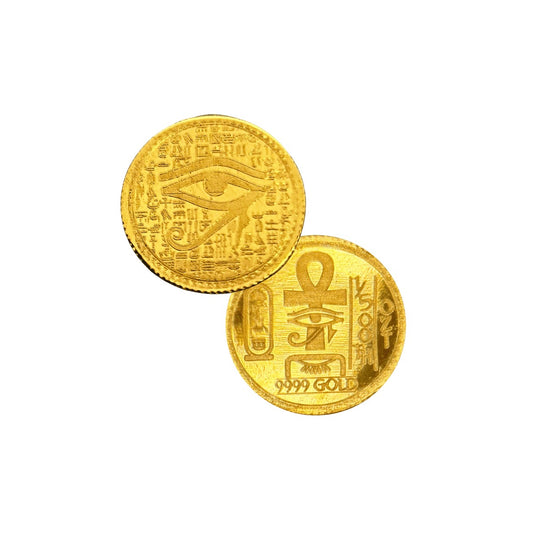 Egyptian Eye of Ra 1/500 Oz .9999 Fine Gold Round (Sealed in Capsule)
