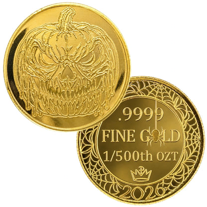 Wicked Jack-O-Lantern 1/500 Oz .9999 Fine Gold Round (Sealed in Capsule)