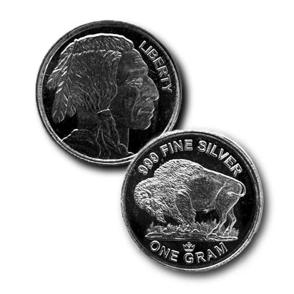 Buffalo 5x 1 Gram .999 Fine Silver Round