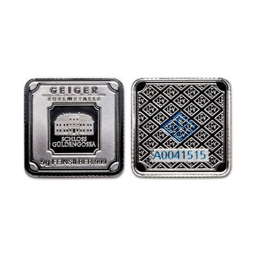 Geiger 5 Grams .999 Fine Silver Bar