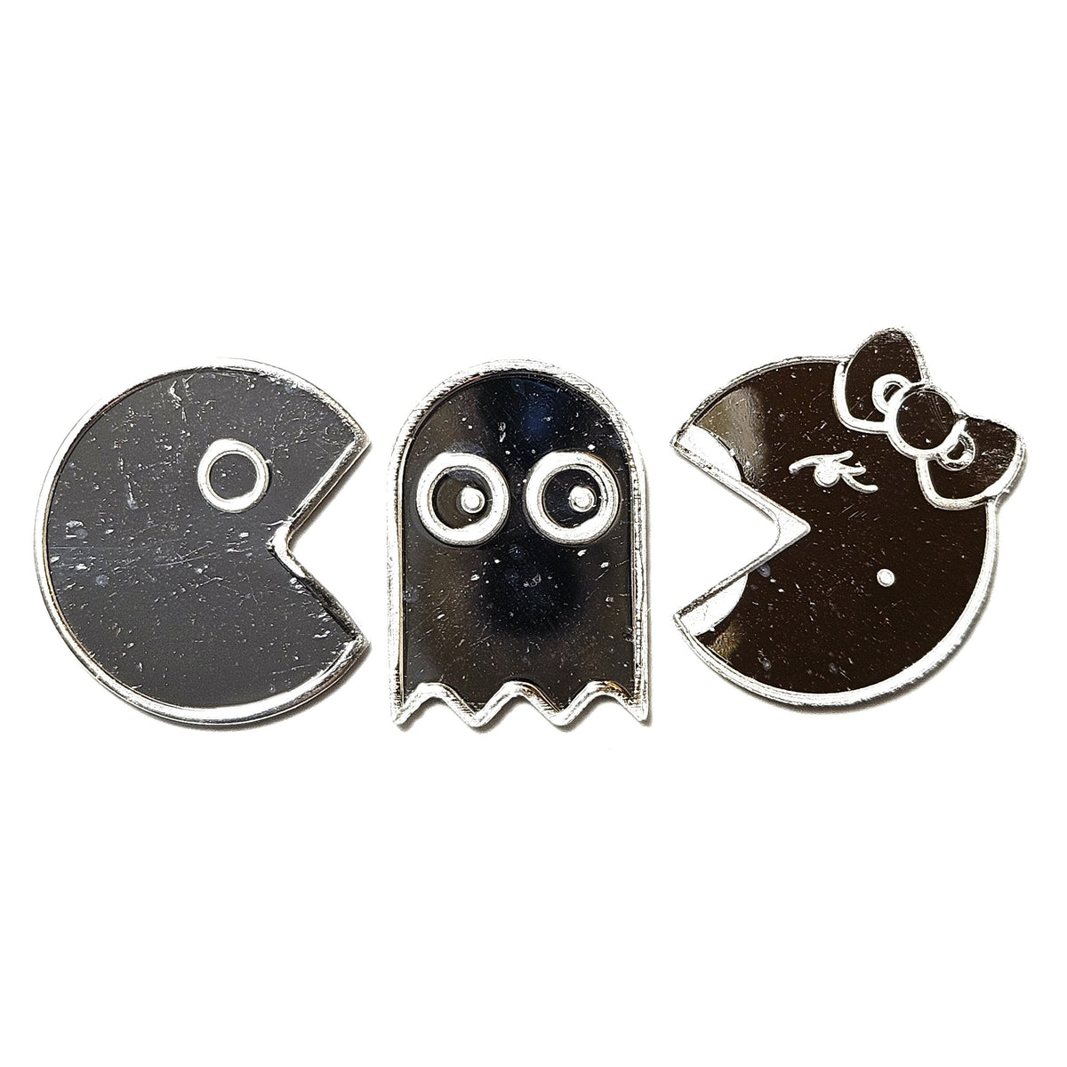 Silver Pac Man Pac Man, Ghost, & Ms Pac Man 1 Gram .999 Fine Silver Rounds 3 Piece Se ...