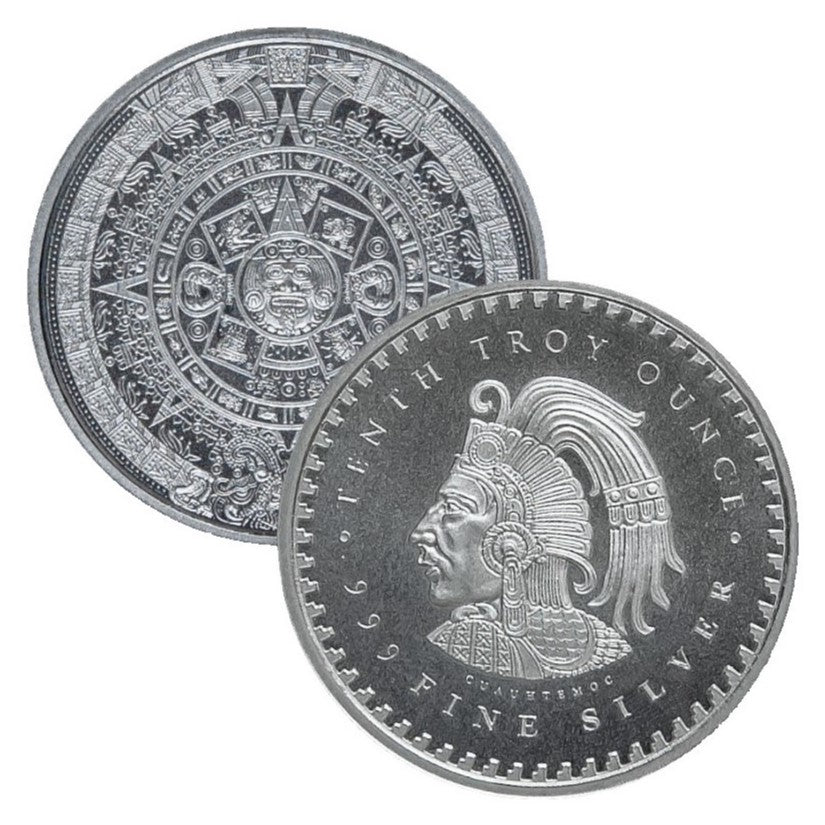 Aztec Calendar 1/10 Oz .999 Fine Silver Round