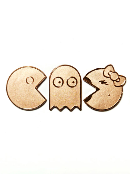 Pac Man, Ghost, & Ms Pac Man 5 Grams .999 Fine Copper Novelty Rounds 3 Piece Set
