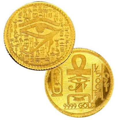 Egyptian Eye of Ra 1/500 Oz .9999 Fine Gold Round (Sealed in Capsule)