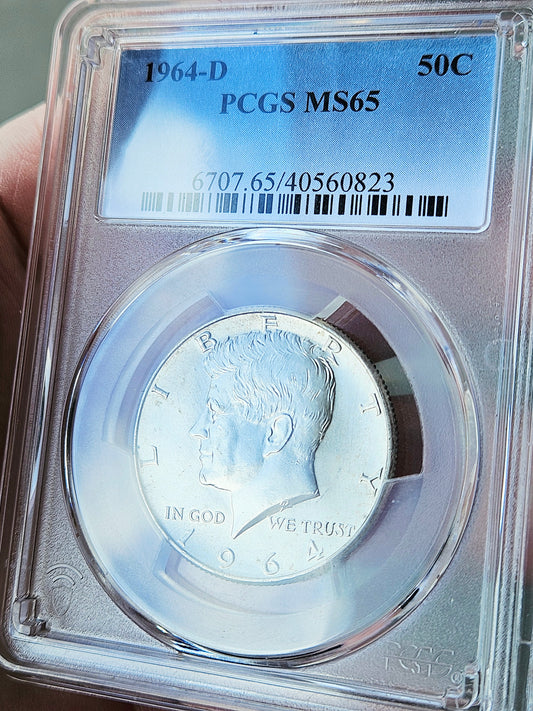 1964-D PCGS MS65 Toned Kennedy Half Dollar