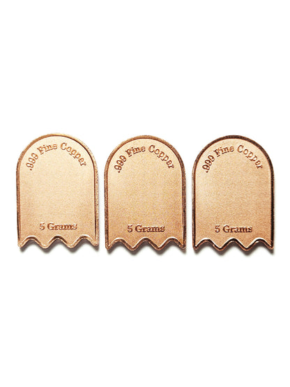 Ghost 3x 5 Grams .999 Fine Copper Novelty Round