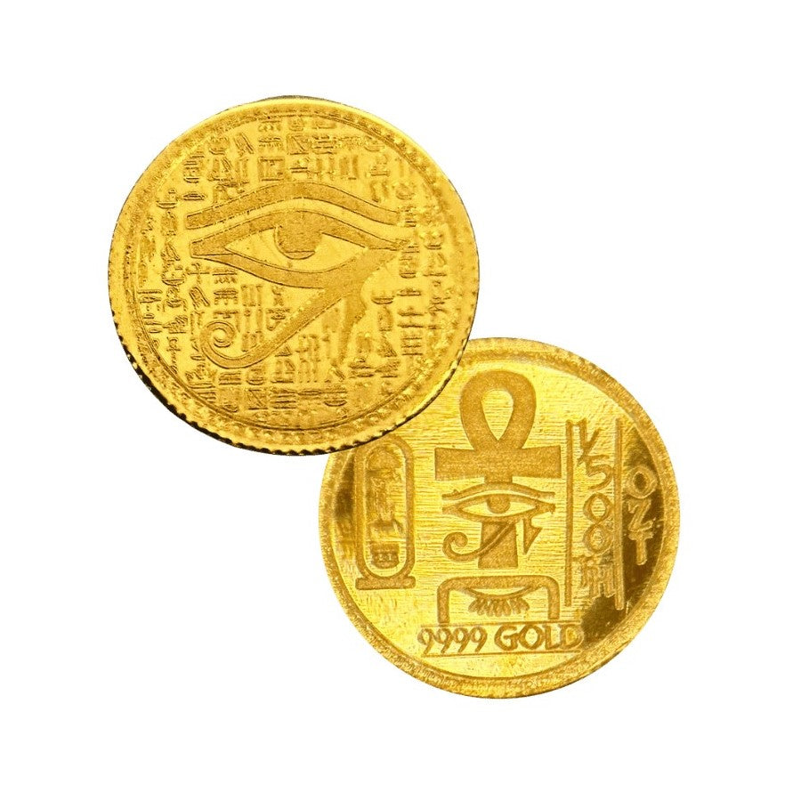 Egyptian Eye of Ra 1/500 Oz .9999 Fine Gold Round (Sealed in Capsule)