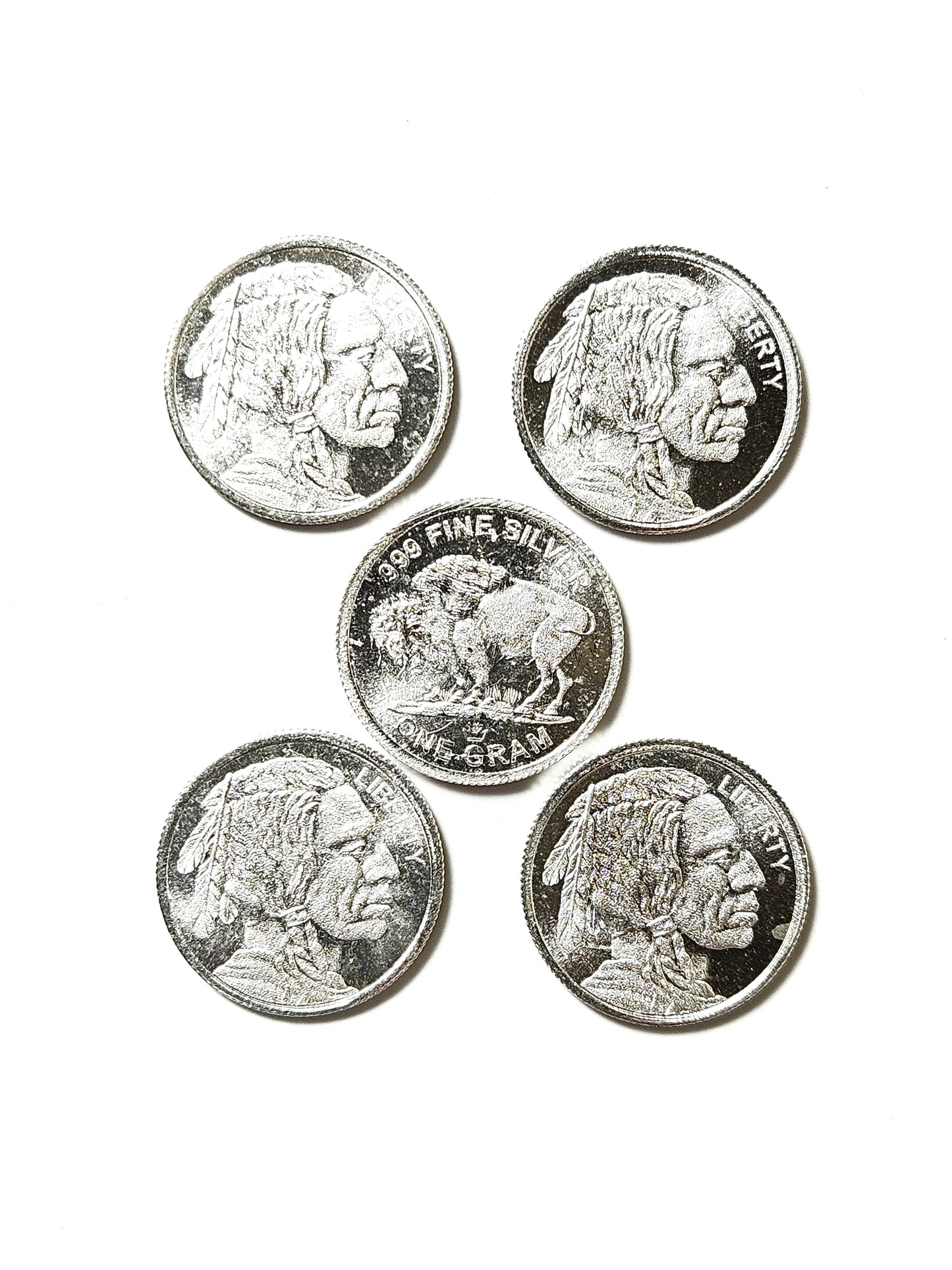 Buffalo 5x 1 Gram .999 Fine Silver Round