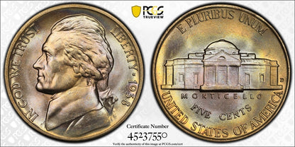 1938-D PCGS MS66FS Toned Jefferson Nickel
