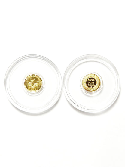 White Tailed Deer 1/4 Gram .9999 Fine Gold Round (Sealed in Capsule)