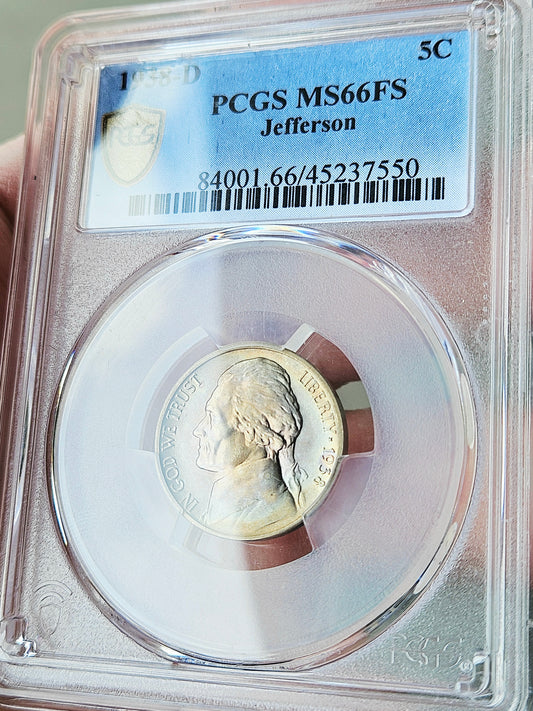 1938-D PCGS MS66FS Toned Jefferson Nickel