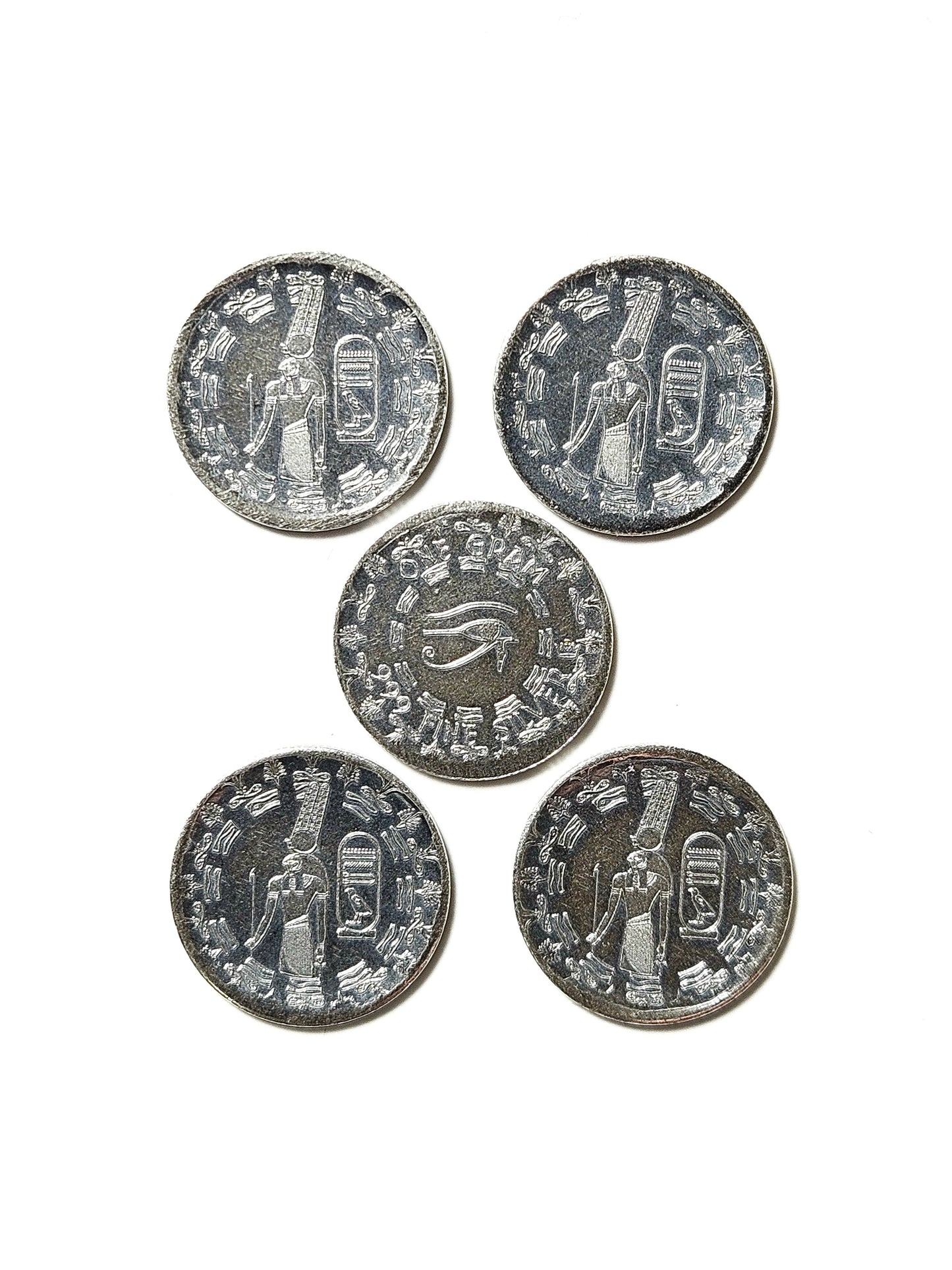 Egyptian God Montu 5x 1 Gram .999 Fine Silver Round