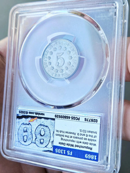 1869 PCGS MS62 Shield Nickel RPD FS-1305