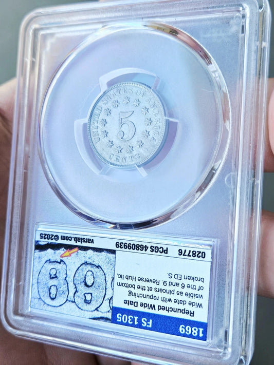 1869 PCGS MS62 Shield Nickel RPD FS-1305
