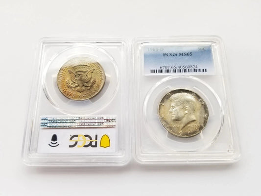 1964-D PCGS MS65 Toned Kennedy Half Dollars